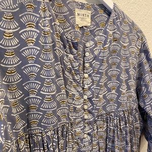 MIRTH blue/grey patterned SS dress